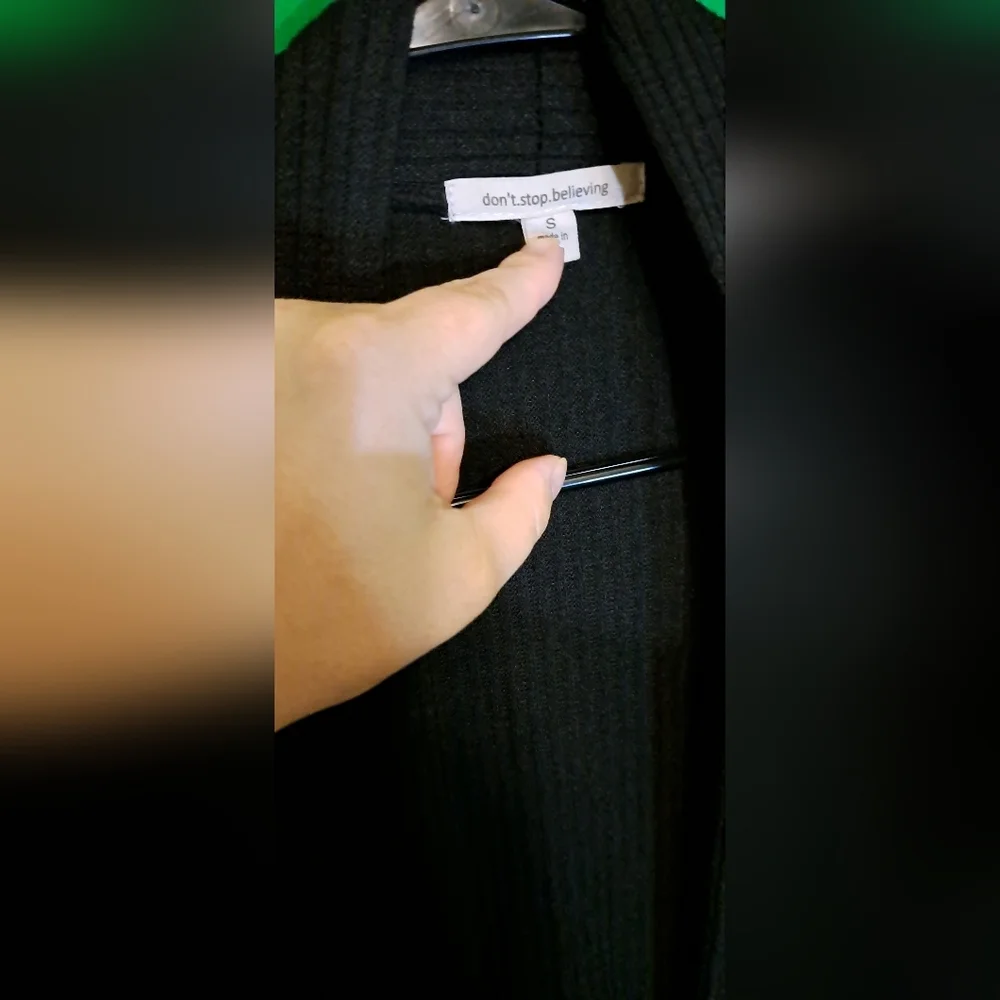 Black Cardigan over a yellow dress. - Picture 9 of 9